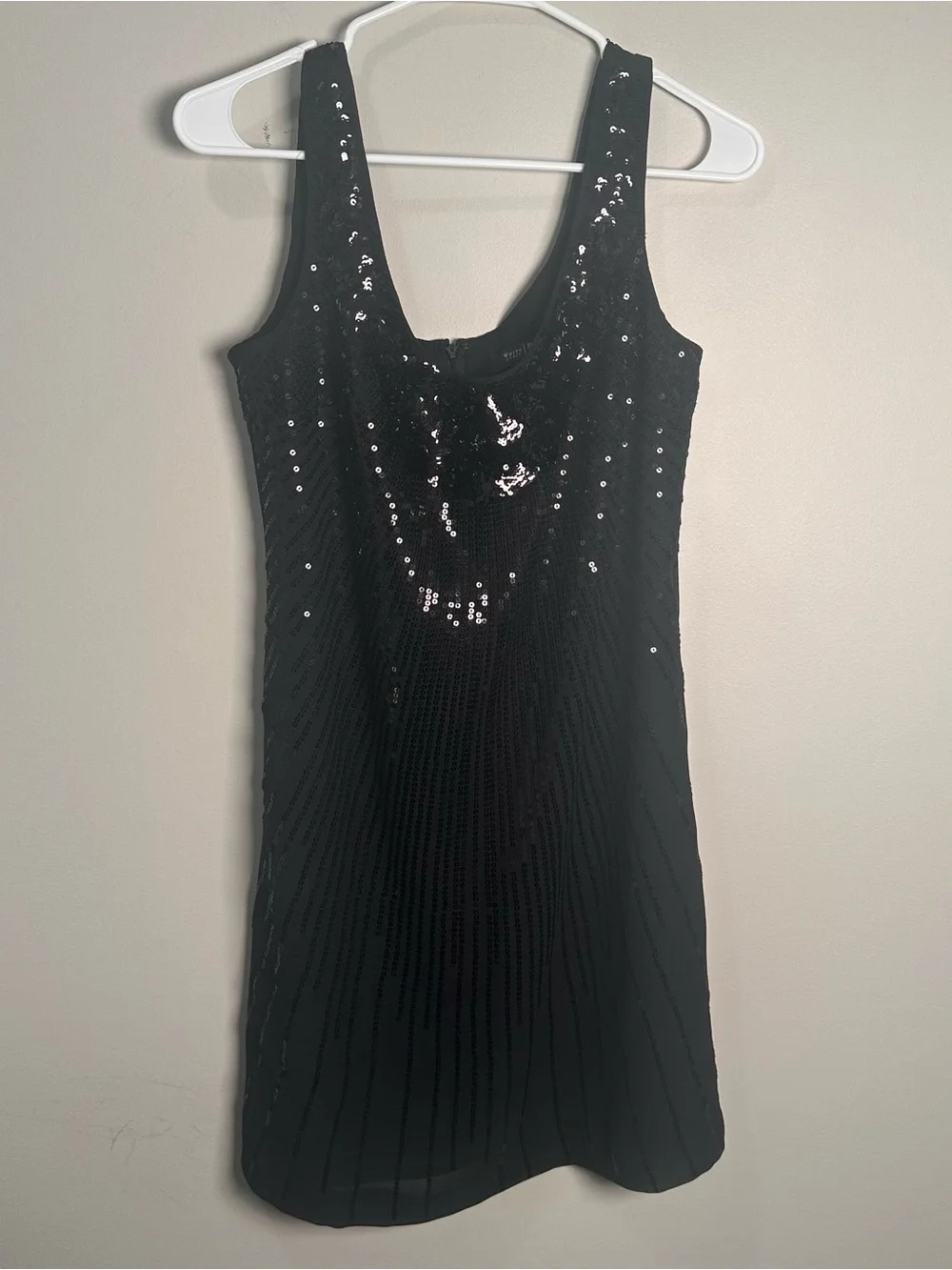 WHBM Black Sequin Tank Dress - Elegant Evening Dress